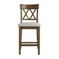 thumbnail image 5 of Pemberly Row Counter Height Wood Crossback Dining Chair Set in Oak (Set of 2), 5 of 7