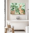 thumbnail image 5 of St. Patrick's Day Canvas Print Wall Art Rabbit Basket Floral Spring Green Shamrocks Pictures Painting Morden Artwork for Living Room Bedroom, Ready to Hang - 12"x16", 5 of 6