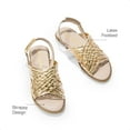 thumbnail image 3 of DAEAM PAIRS Girls Leather Gladiator Braided Flat Open Toe Sandal Boys Girls Toddler Little Kid Big Kid GOLD Size 3, 3 of 6
