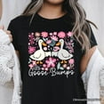 thumbnail image 2 of Funny Goose Bumps Floral T-Shirt, White, Natural and Black Sarcastic Goose Tee Gifts, 2 of 11