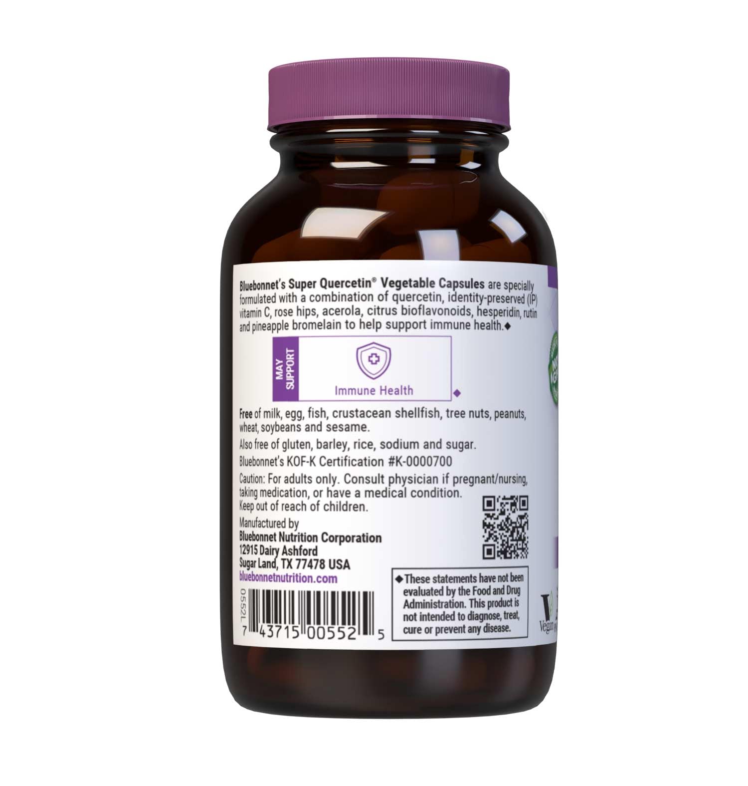 Bluebonnet Super Quercetin, Vitamin C Formula, Best for Seasonal & Immune Support* 60 Days