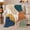 Modern Waves, variant on Abstract Teal Mustard and Blush Shapes, Calming Modern Style for Art Lovers, Flowing Color Block Pattern and Housewarming Gift, Soft Flannel Blanket for Bedroom and Living Room, Home Decor