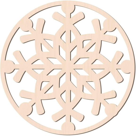 1 pc 12Inch Wooden Snowflake Wall Art Sacred Geometry Home Decor Laser Cut Wooden Wall Sculpture for Wall Hanging Decor Art Home Decoration