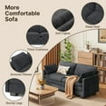 thumbnail image 5 of Lofka 74.8"Loveseat Sofa, Corduroy Fabric 2-Seater Cloud Couch with Pillows, Small Space Friendly for Apartment Living Room, Grey, 5 of 12