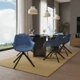 thumbnail image 4 of LeisureMod Markley Leather Swivel Dining Armchair with Black Iron Base – Comfortable Modern Accent Dining Chair for Kitchen and Dining Room Set of 4, 4 of 13