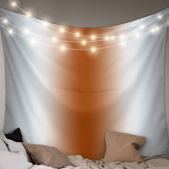 Gray Orange Tapestry for Bedroom Wall Hanging Tapestry, Modern Gradient Geometric Ceiling Backdrop Tapestries Poster Blanket Wall Decor for Teens Room Living Room Dorm 59" x 90"