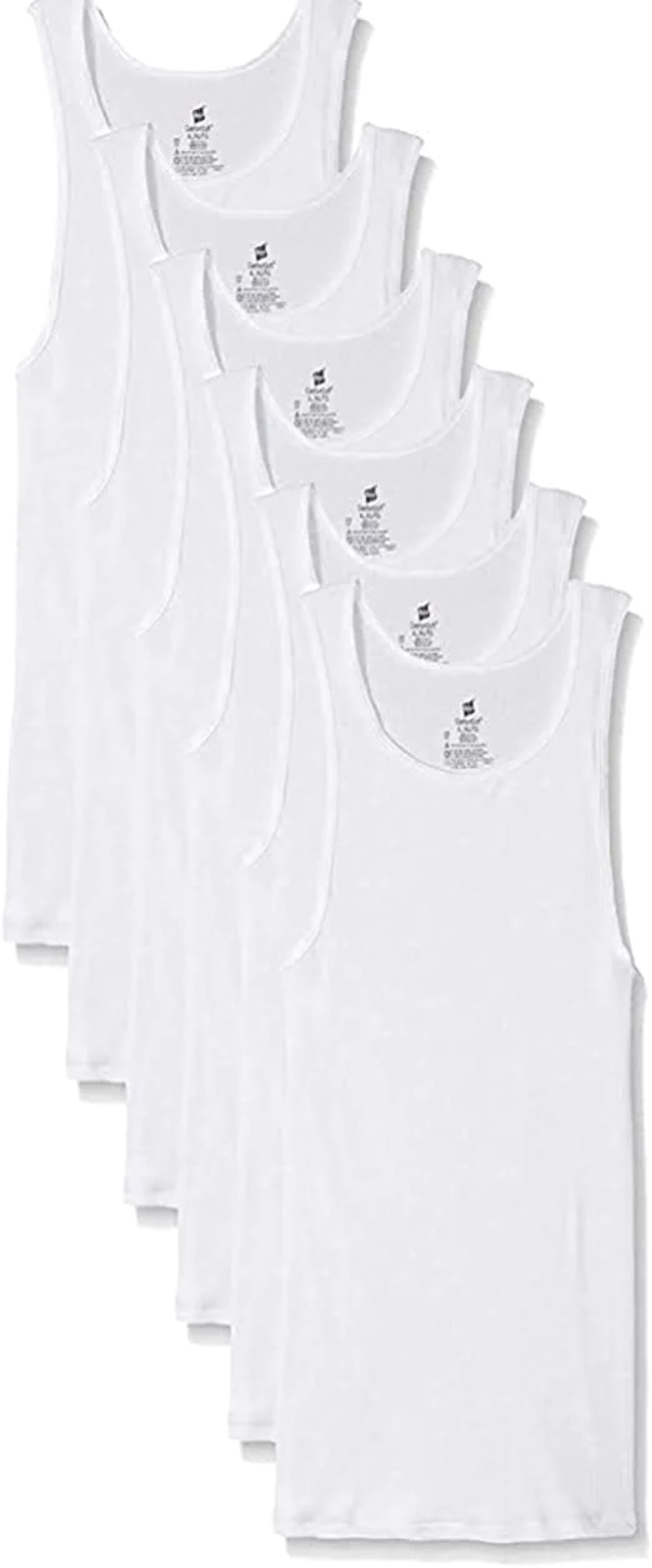 Hanes Men's Tanks A-Shirts 6-Pack Cotton Tagless Soft Breathable Cool  Comfort Slightly Imperfect 