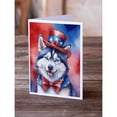 thumbnail image 2 of Siberian Husky Patriotic American Greeting Cards Pack of 8 7 in x 5 in, 2 of 3
