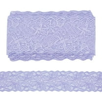15 Yards/13.7m Light Purple Nylon Stretchy Lace Ribbon 3-1/4 inch Wide Floral Pattern Lace Trim Ribbon Lace Bridal Veil Lace Fabric for Sewing Making DIY Crafts Wedding Dress Decoration