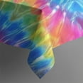 thumbnail image 4 of Colorful Tie Dye Pattern Rectangle Tablecloth 60"x120",Waterproof Polyester Rectangle Table Cloth, Wipeable Spillproof Polyester Tablecloth for Dining, Camping, Indoor and Outdoor, 4 of 6