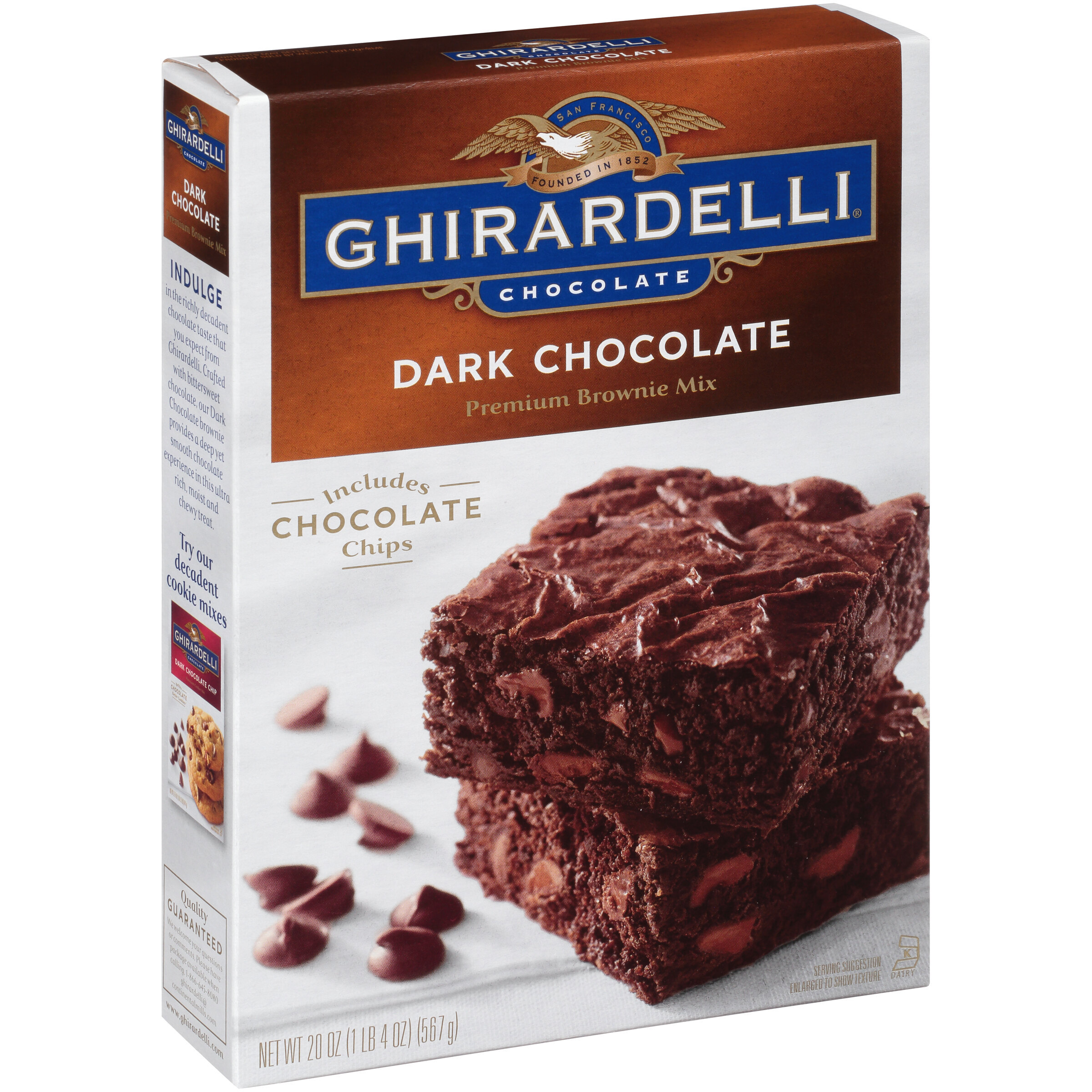 Ghirardelli Dark Chocolate Premium Brownie Mix, Includes Chocolate Chips, 20 oz Box - image 4 of 11