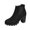 Black, variant on Women Lace Up Chunky Platform Combat Ankle Boots, Matte Textured Fabric, Thick Cloud Cushion Insole, Deep Lug Anti Slip Outsole, Edgy Retro Silhouette for Daily Street Fashion Party Outfits,Navy 6