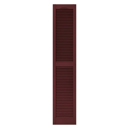 Builders Edge 12x25 in. Louvered Vinyl Shutter Pair