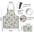 thumbnail image 3 of Pioneer Flower Floral Print Pattern Cotton Linen Apron with Pockets, Waterproof Adjustable, 33x27 Inch for Kitchen, Gardening, BBQ, Salon, 3 of 6