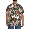 thumbnail image 3 of Fotbe Rabbits on Floral Camisa Estampada de Manga Corta para Hombre, Casual de Verano, Estilo Playero, Sin Arrugas-Medium, 3 of 5