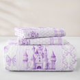 thumbnail image 5 of Manfei Purple Castle Bowknot Quilt King For Kids,Princess Bow Print King Coverlet Set For Girls,3pcs, 5 of 7