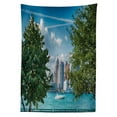thumbnail image 3 of Ambesonne Detroit Tablecloth Rectangular Table Cover, Summer Afternoon River, 60"x84", Green Blue Aqua, 3 of 4