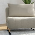 thumbnail image 6 of Merrick Lane Convertible Tri-Fold Sleeper Chair with Channel Stitching and Pillow in Cream Boucle, 6 of 13