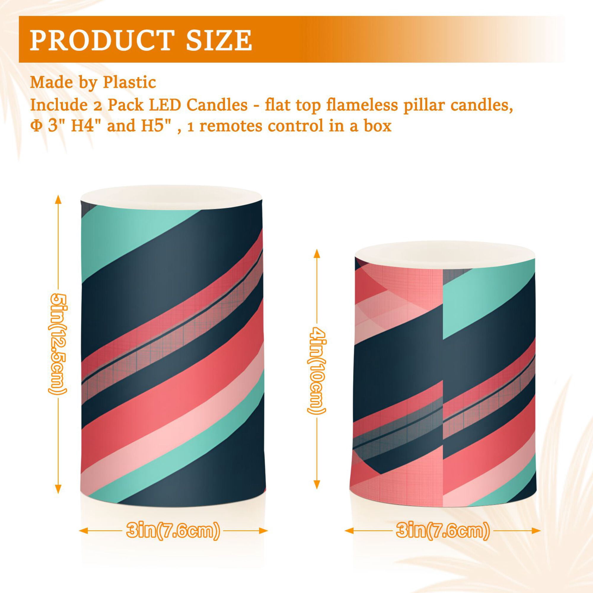 Yayeee Flameless Candles with Remote Flickering Battery Operated Multi Color Changing, Pink Geometric
