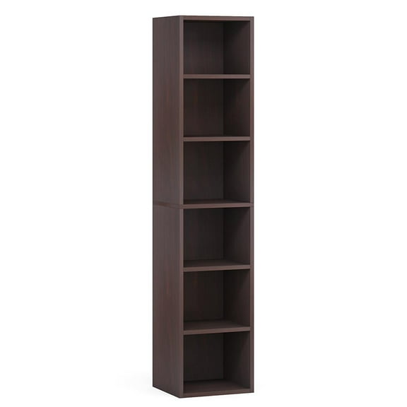 YYAo Storage Organizer Bookcase, Display Rack Shelves,70.9" Corner Bookcase, Modern 6-Tier Narrow Cube Display Shelves,Walnut