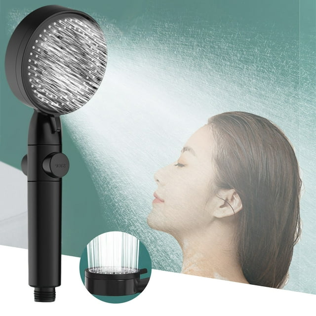 Turbo Shower Head Home Bath Shower Nozzle Water Heater Filter Shower ,5 Bathing Modes, One Pressurised Water Stop Function Shower Head.