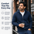 thumbnail image 5 of BILLIONHATS 24 Pack Navy Blue Adult Full Zip Hoodie Fleece Zip Up Sweatshirts, Soft Cotton Blend Casual Hoodie for Men, Women (2X-Large), 5 of 8