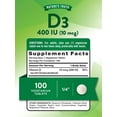 thumbnail image 2 of Vitamin D3 400 iu (10 mcg) | 100 Tablets | For Men and Women | by Nature's Truth, 2 of 7