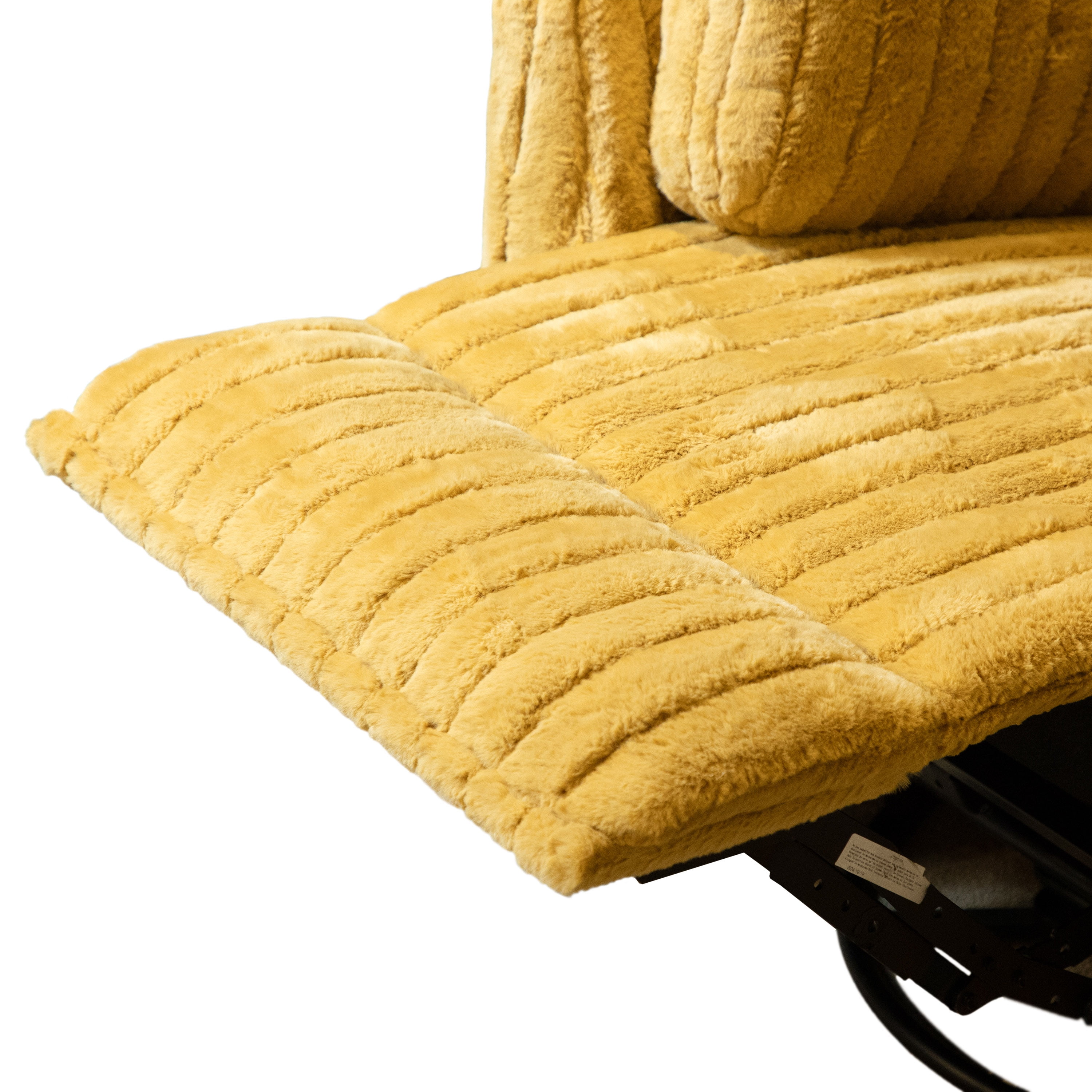Furniture of America Nyra Chenille Power Swivel Glider Recliner with 2 Pillows for Living Room and Bedroom, Yellow