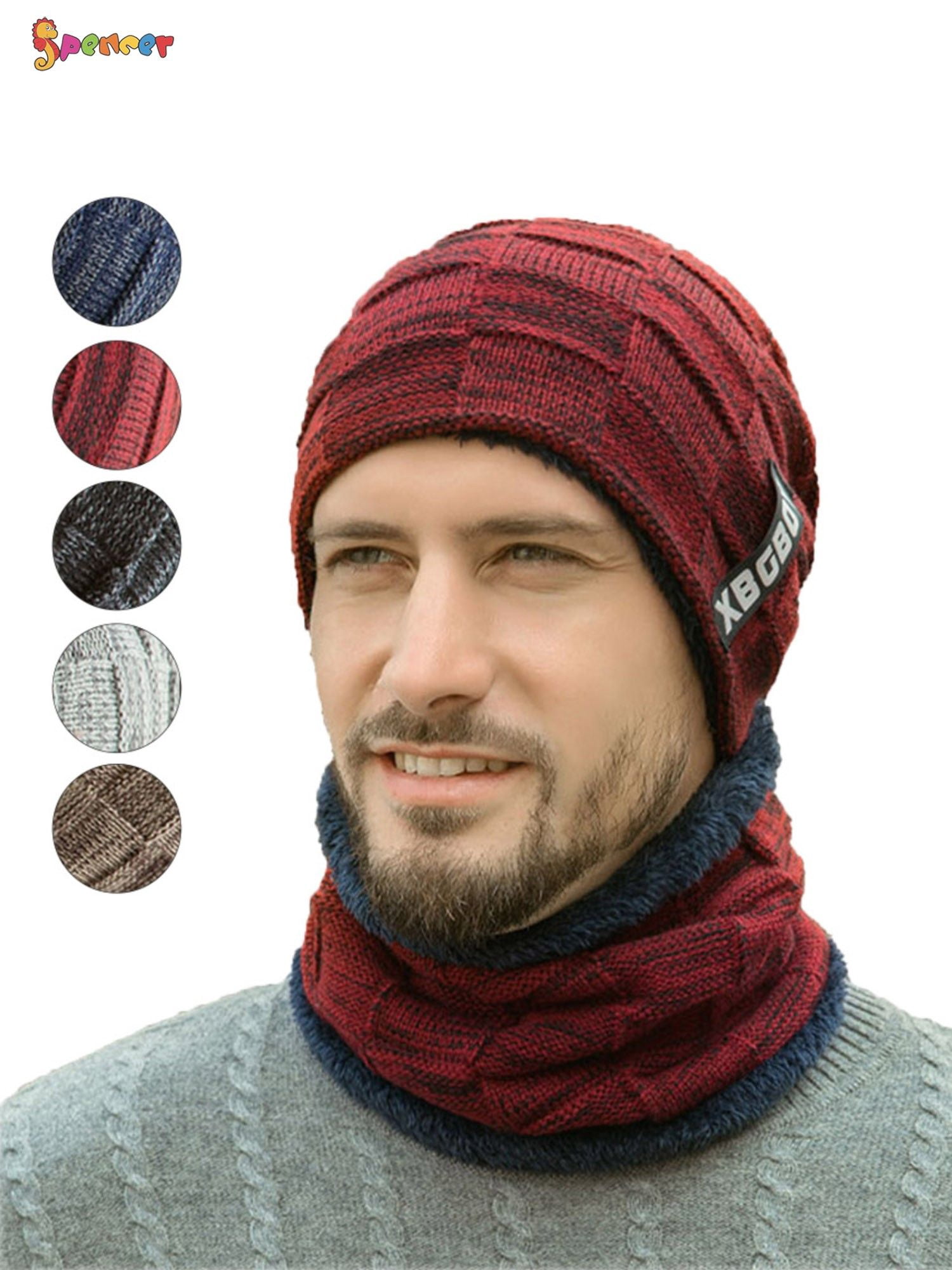 Warm Knit Hat Fleece Lined Skull Cap 