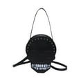 thumbnail image 2 of Bolso bandolera de PU para mujer, bolso gótico con calaveras para viajes, vacaciones, regalo de verano Negro, 2 of 8