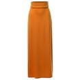 thumbnail image 1 of A2Y Women's Basic Foldable High Waist Floor Length Maxi Skirts Desert Mustard XL, 1 of 5