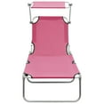 thumbnail image 5 of vidaXL Patio Lounge Chair Folding Sunlounger Porch Sunbed with Canopy Aluminum, 5 of 69