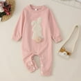 thumbnail image 5 of Baby Onesies Kids Jumpsuit Easter Clothing Embroidered Bunny Crawlies Suit Baby Girl Romper Pink 12 Months-18 Months, 5 of 6