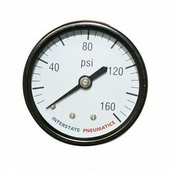 Interstate Pneumatics G2101-160 1-1/2   160 PSI - SMALL 1/8 NPT Rear Mount Pressure Gauge