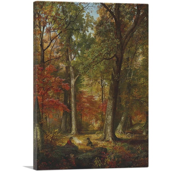 ARTCANVAS Autumn Woods 1865 Canvas Art Print by William Trost Richards - Size: 40" x 26" (1.50" Deep)
