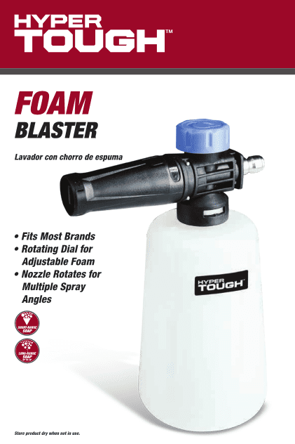 Hyper Tough Foam Blaster for GAS & Electric Pressure Washer Attachments - 1 Each ALF02
