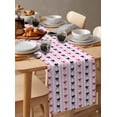 thumbnail image 6 of ERUNPONLY Red Black Bow Table Runner - 120 Inch Long Pink Striped Cute Romantic Art Cotton and Linen Blended Dress Scarves Farmhouse Table Runner for Kitchen Dining, Coffee Table, 13"x120", 6 of 8