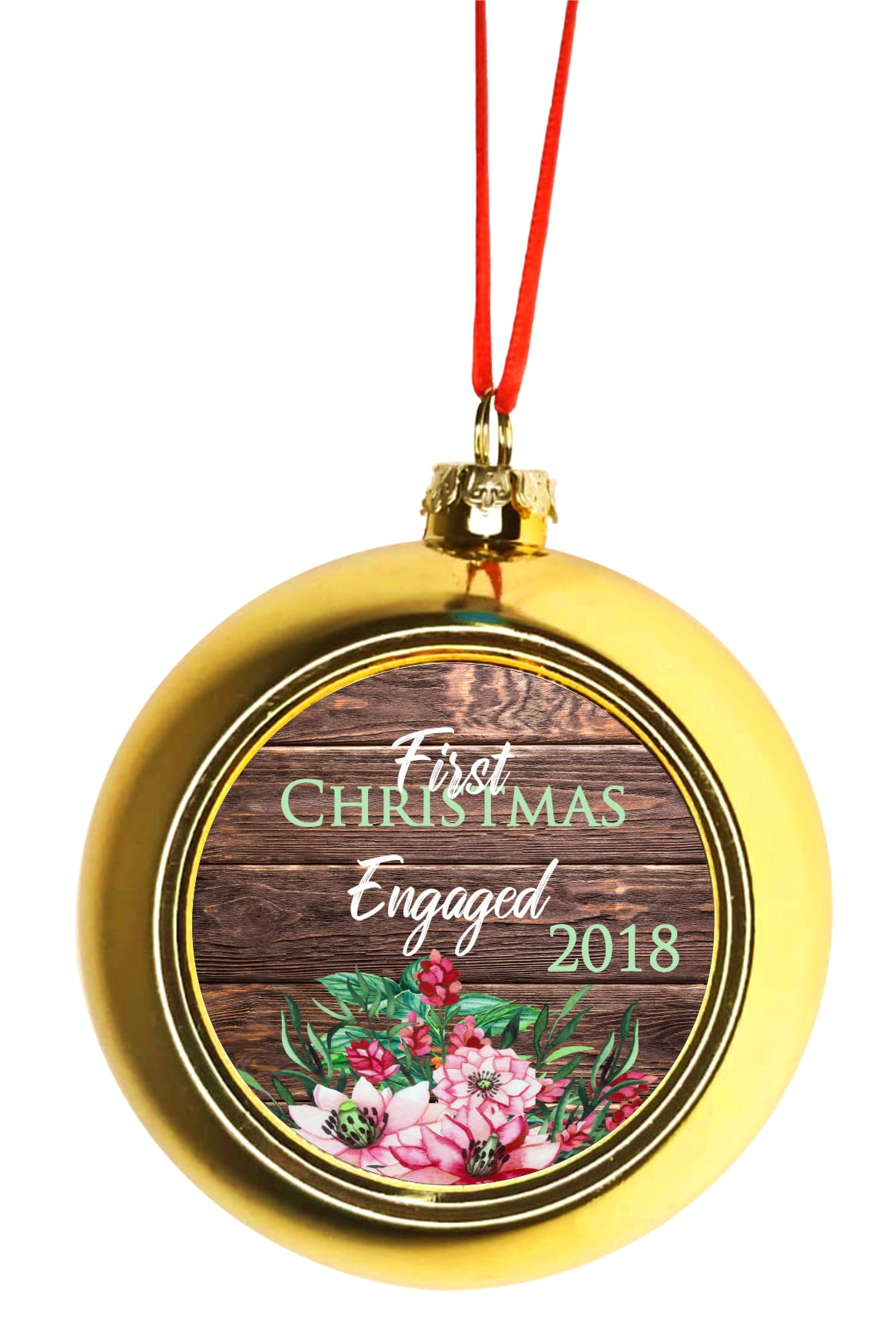 Ornaments Engagement First Christmas Engaged 2018 1st Bauble Christmas