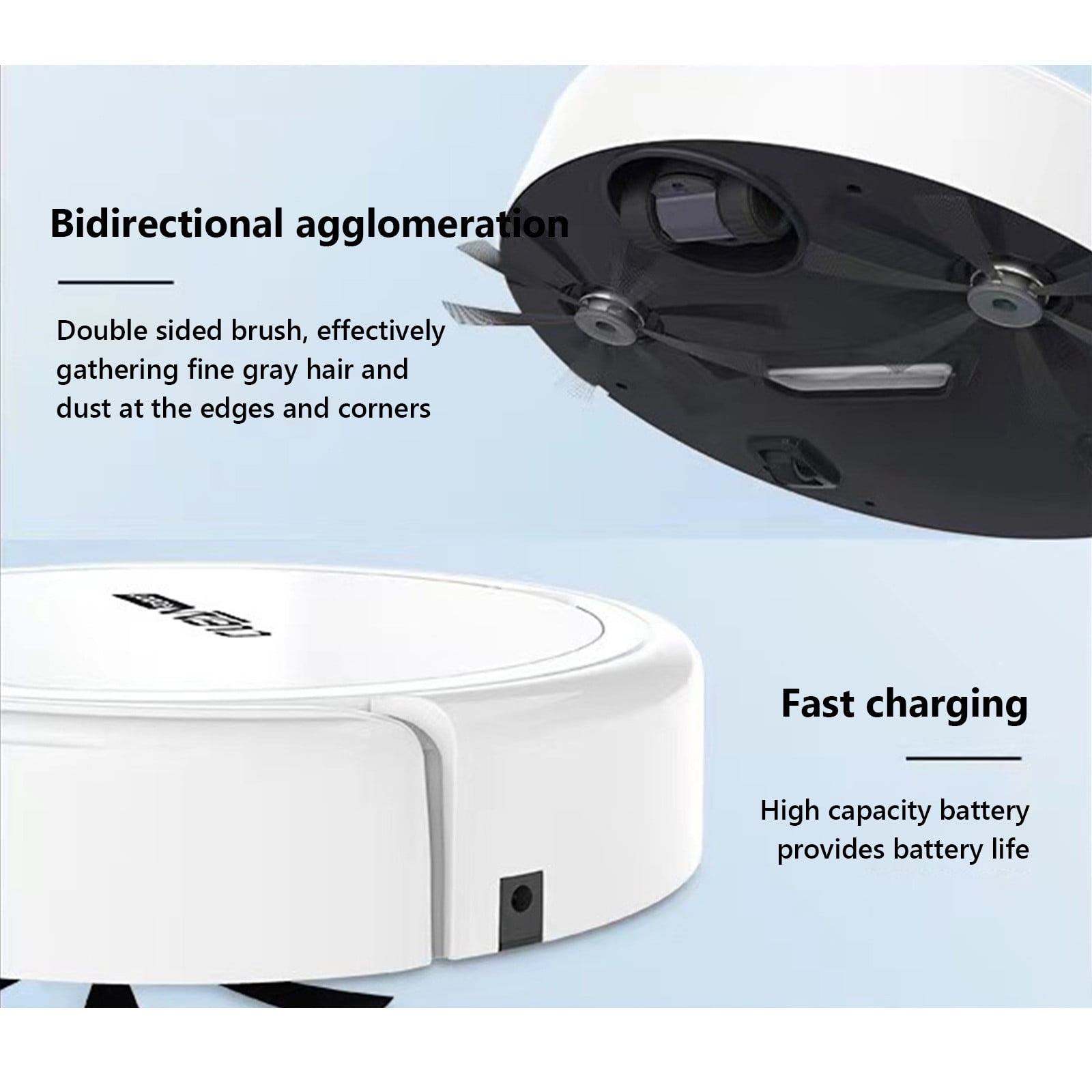 Matoen Robot Vacuum Cleaner, Super Thin, Powerful Suction, Quiet, Self-Charging Robotic Vacuum Cleaner, Cleans Hard Floors to Medium-Pile Carpets, White