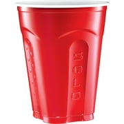 Solo Disposable Plastic Cups, Red, 18oz, 60 count