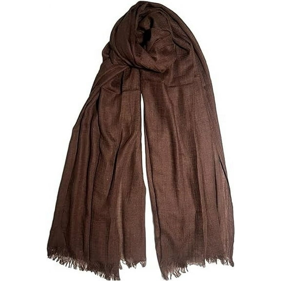 Women's Lightweight Linen-Like Sheer Summer Scarves in Rich Colors