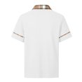 thumbnail image 4 of Zimjoy Men's Polo Shirt Short Sleeve Waffle Knit Casual Golf Polo Plaid Collar Stylish Button Down Business Casual Shirt for Men White L, 4 of 8