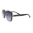 thumbnail image 3 of Rimless Luxury Bevel Lens Mens Rectangle Officer Cop Sunglasses Gunmetal - Smoke, 3 of 4