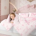 thumbnail image 6 of Erosebridal Pink Bow Bedding Full Comforter Set, Initial Letter M Down Comforter, Princess Bowknot Decor, Reversible, 6 of 7