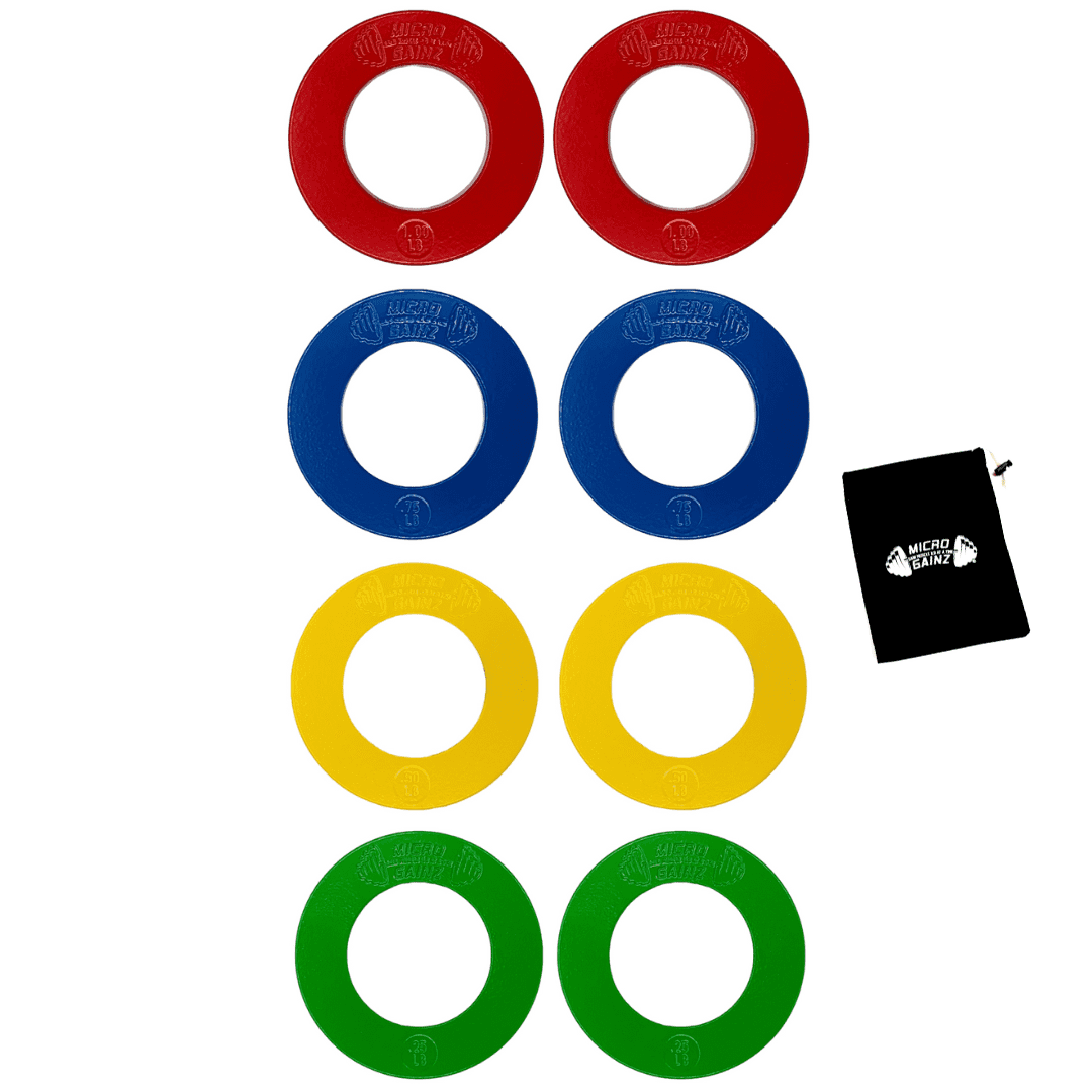 Micro Gainz MultiColor Calibrated Fractional Weight Plate Set of .25LB