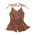thumbnail image 1 of Infant Baby Leopard Button Romper Jumpsuit Overalls Toddler Girl Summer Outfits Navy Blue 3-4 Years, 1 of 8