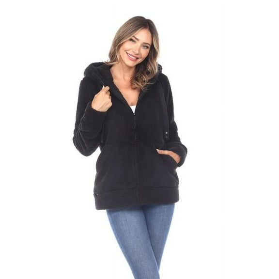 White Mark Women's Hooded Sherpa Jacket