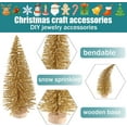 thumbnail image 3 of 8PCS Artificial Mini Christmas Trees, Bottle Brush Trees with Wood Base, Frosted Sisal Xmas Tree, DIY Crafts Mini Pine Tree for Party Home Table Top Decor Winter Ornaments, 3 of 7