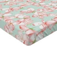 thumbnail image 4 of Ambesonne Springtime Fitted Sheet, Delicate Apple Blossoms, California King, Salmon Rose and Mint Green, 4 of 5