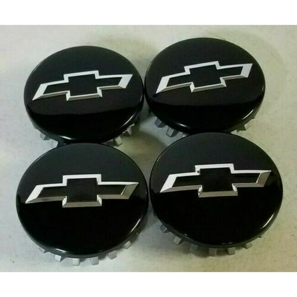4pcs 83mm 3.25" Wheel Center Hub Caps Bow Tie Black For Chevy Suburban Silverado